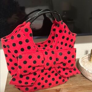 Kate Spade Red and Black Polka Dot Mini Bag